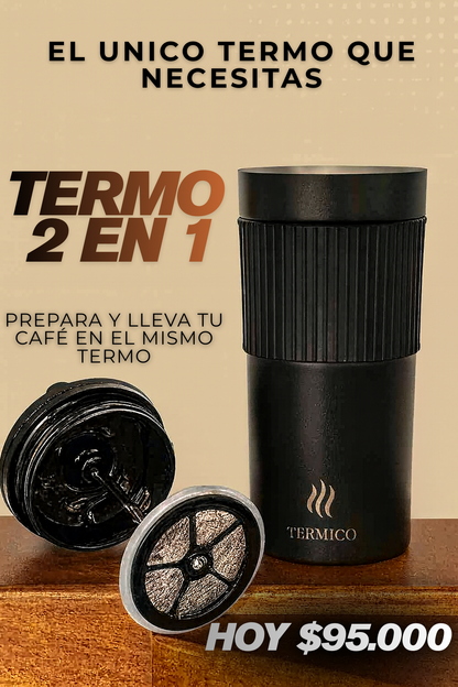 2 en 1 - Termo Y Prensa Francesa